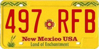 NM license plate 497RFB