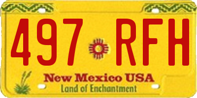 NM license plate 497RFH