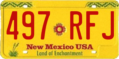 NM license plate 497RFJ