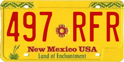 NM license plate 497RFR