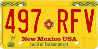 NM license plate 497RFV