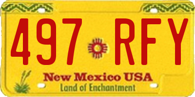 NM license plate 497RFY