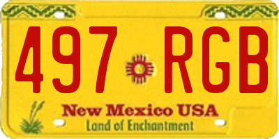 NM license plate 497RGB
