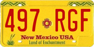 NM license plate 497RGF