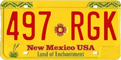 NM license plate 497RGK