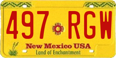NM license plate 497RGW