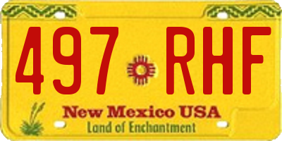 NM license plate 497RHF