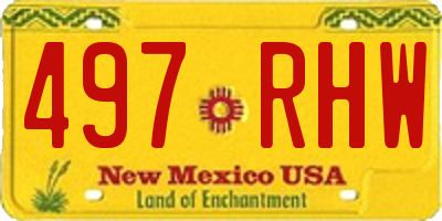 NM license plate 497RHW