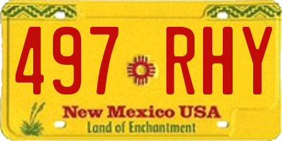 NM license plate 497RHY