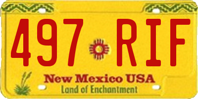 NM license plate 497RIF
