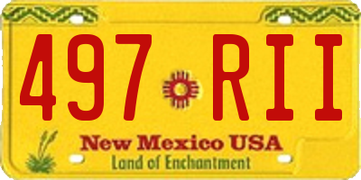 NM license plate 497RII