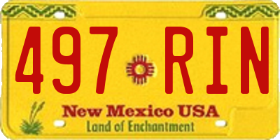 NM license plate 497RIN