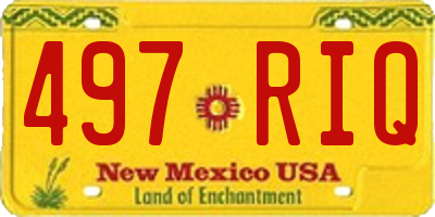 NM license plate 497RIQ