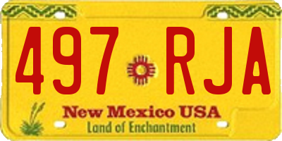 NM license plate 497RJA