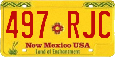 NM license plate 497RJC