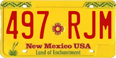 NM license plate 497RJM
