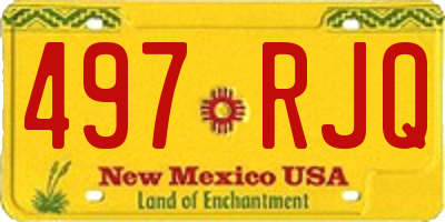 NM license plate 497RJQ