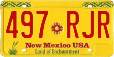 NM license plate 497RJR