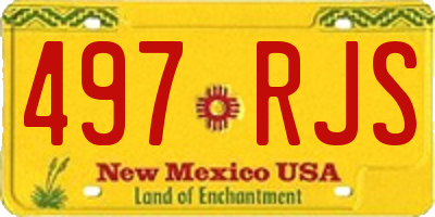 NM license plate 497RJS
