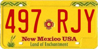 NM license plate 497RJY