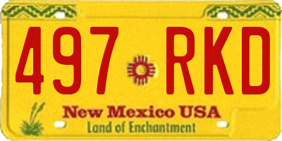 NM license plate 497RKD