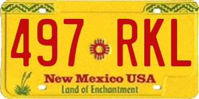 NM license plate 497RKL
