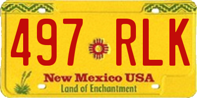 NM license plate 497RLK