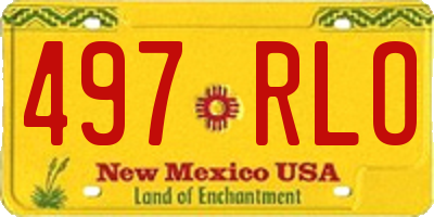 NM license plate 497RLO