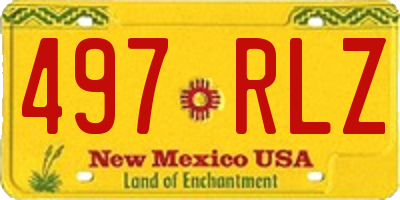 NM license plate 497RLZ