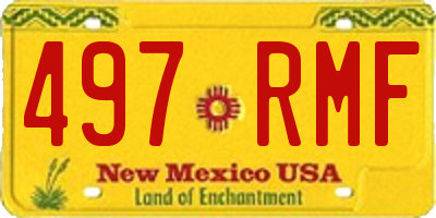 NM license plate 497RMF