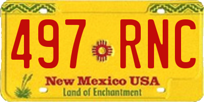 NM license plate 497RNC