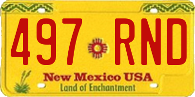 NM license plate 497RND