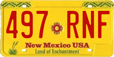 NM license plate 497RNF