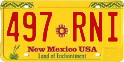 NM license plate 497RNI