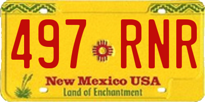 NM license plate 497RNR