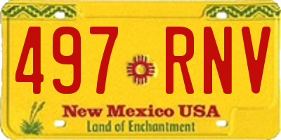 NM license plate 497RNV