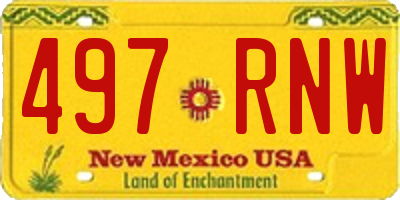 NM license plate 497RNW