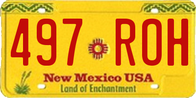NM license plate 497ROH