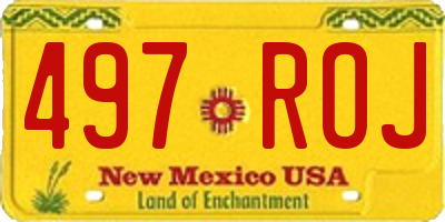 NM license plate 497ROJ