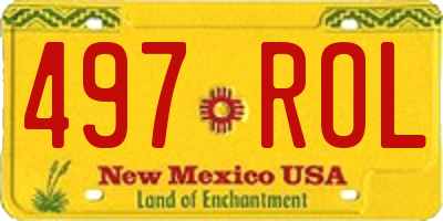 NM license plate 497ROL