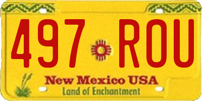 NM license plate 497ROU