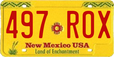 NM license plate 497ROX