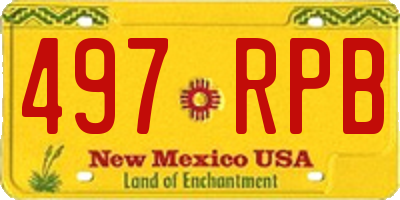NM license plate 497RPB