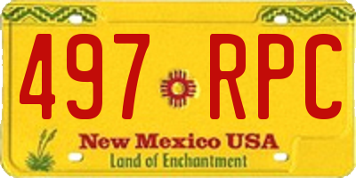 NM license plate 497RPC