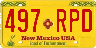 NM license plate 497RPD