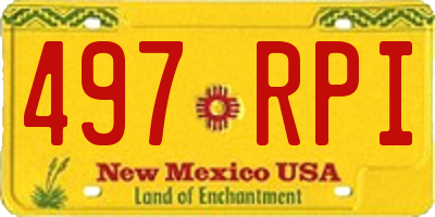NM license plate 497RPI