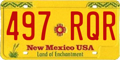 NM license plate 497RQR