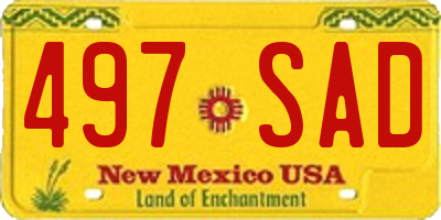 NM license plate 497SAD
