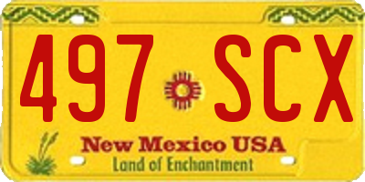 NM license plate 497SCX