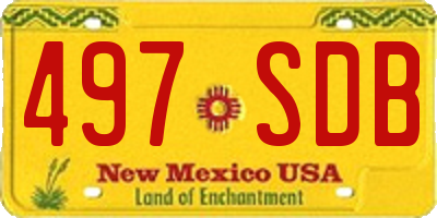 NM license plate 497SDB